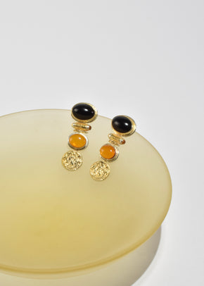 Amber Onyx Citrine Earrings