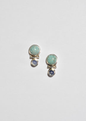 Turquoise Moonstone Earrings