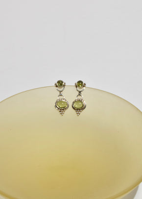 Silver Peridot Earrings