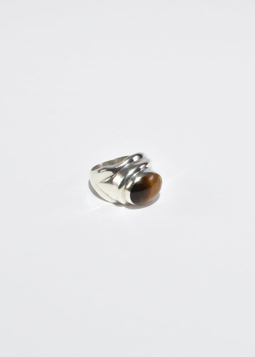 Silver Tiger's Eye Ring