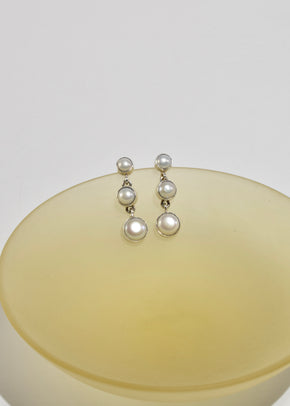 Three Pearl Earrings