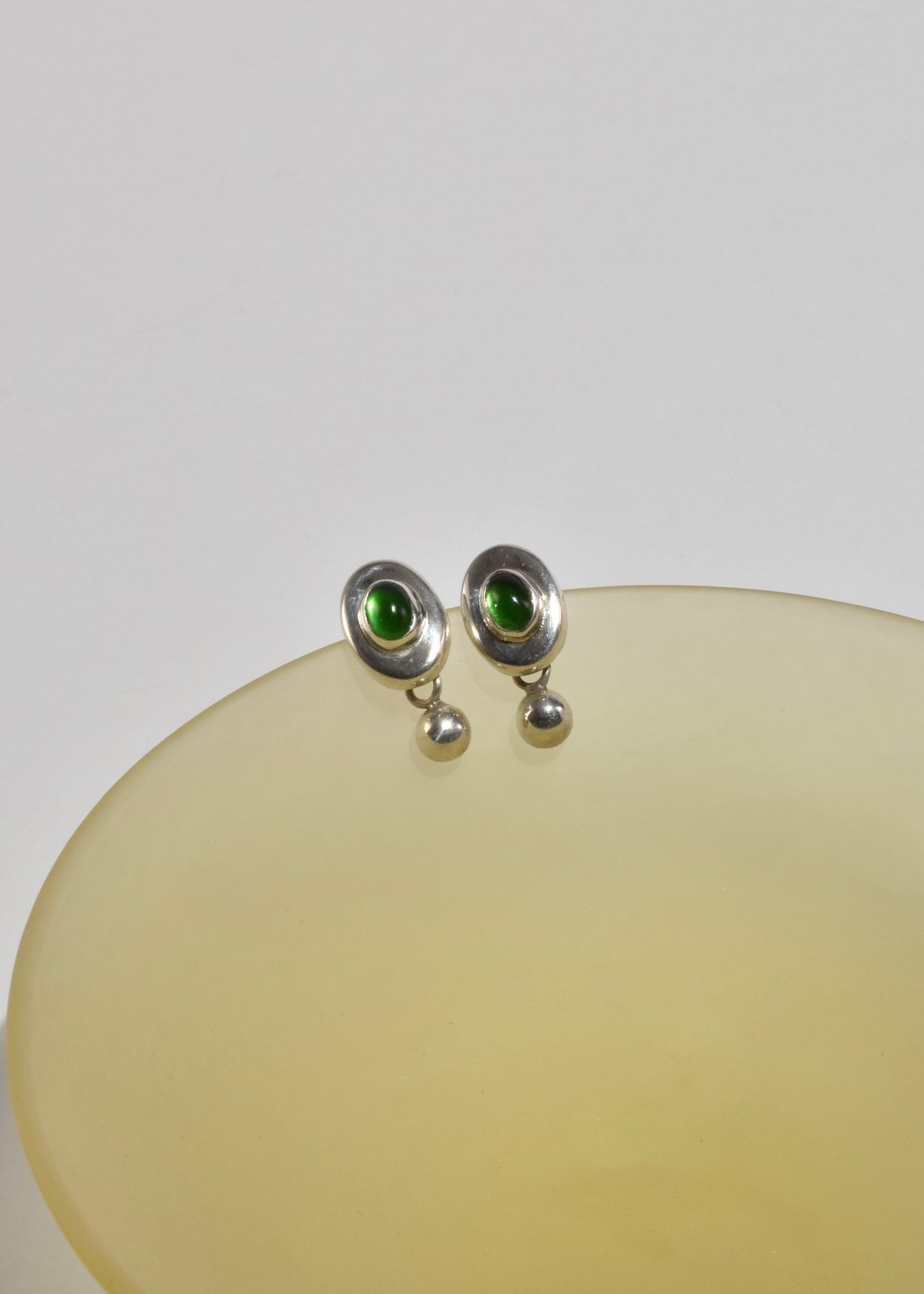 Green Glass Earrings