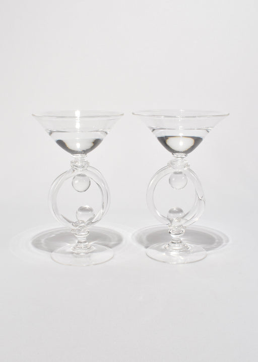 Blown Glass Martini Set