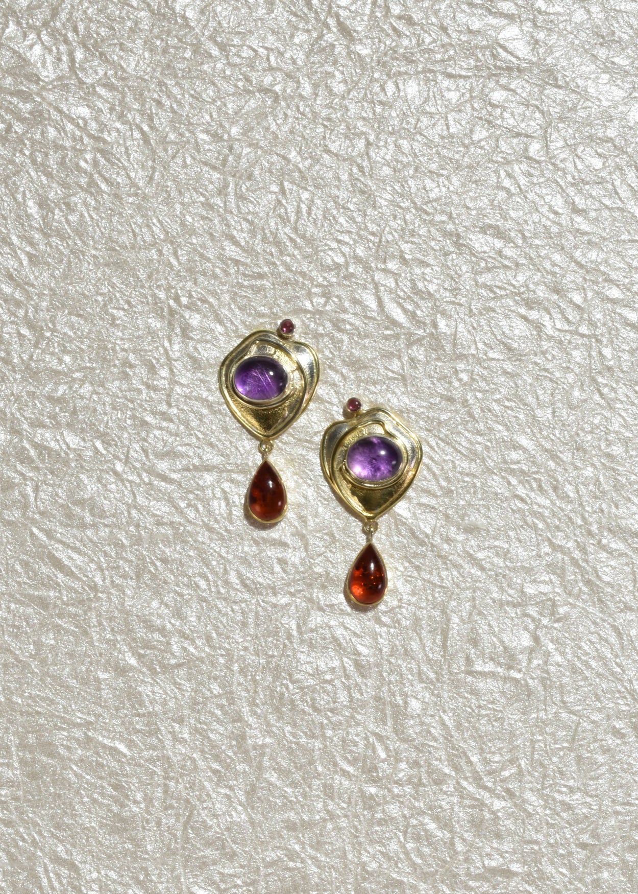 Amber Amethyst Tourmaline Earrings