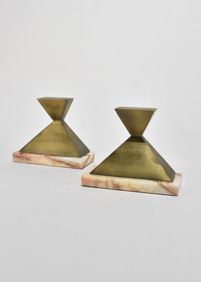 Sculptural Metal Bookends