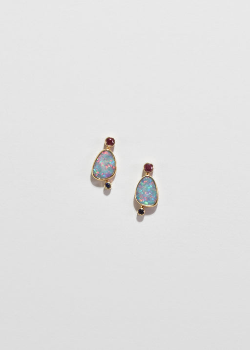 Opal Ruby Amethyst Earrings