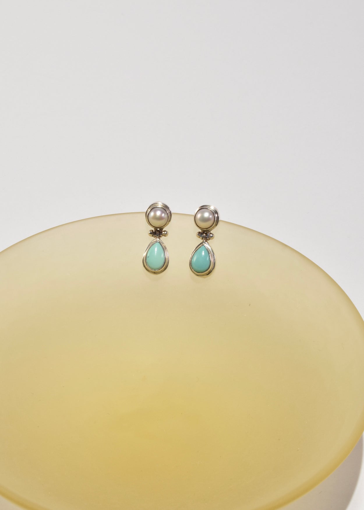 Turquoise Pearl Teardrop Earrings