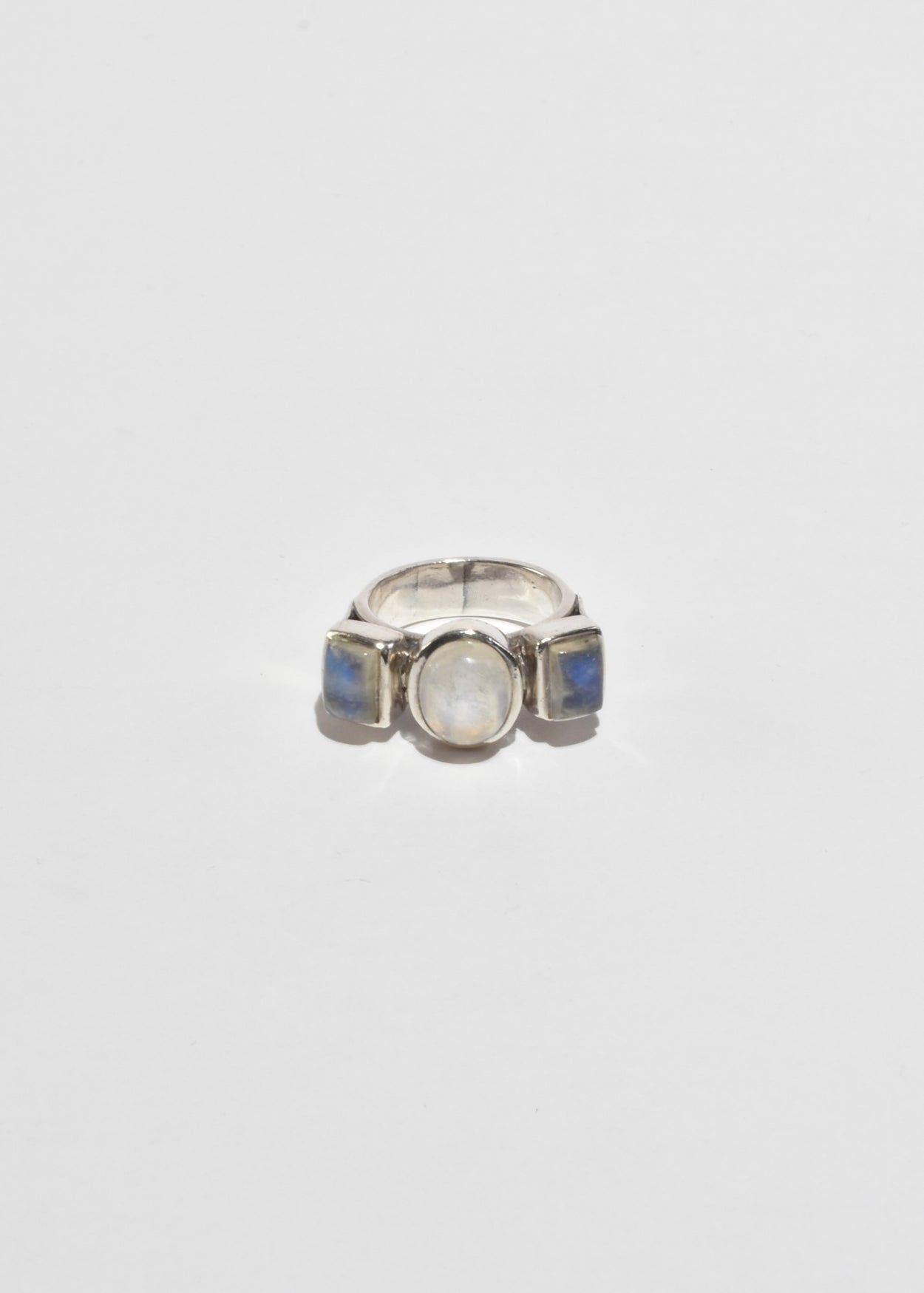 Geometric Moonstone Ring