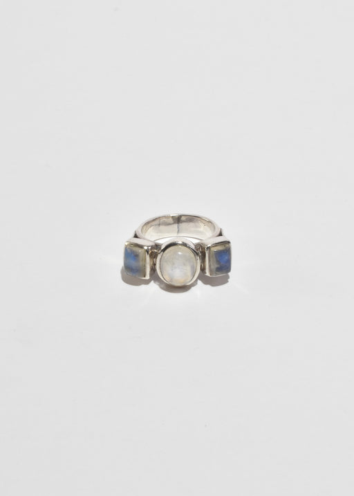 Geometric Moonstone Ring