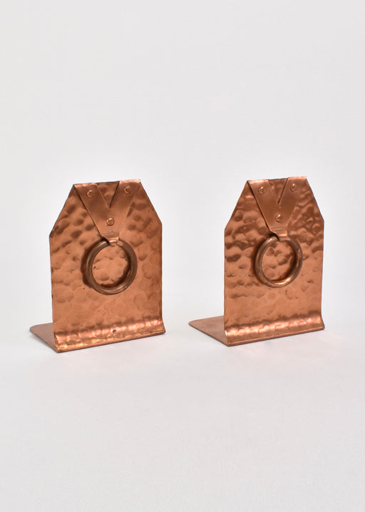 Hammered Copper Bookends