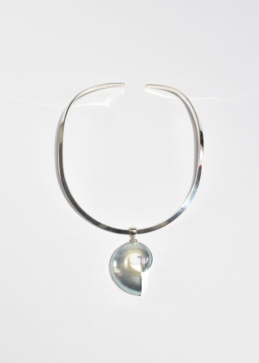 Blue Shell Collar Necklace