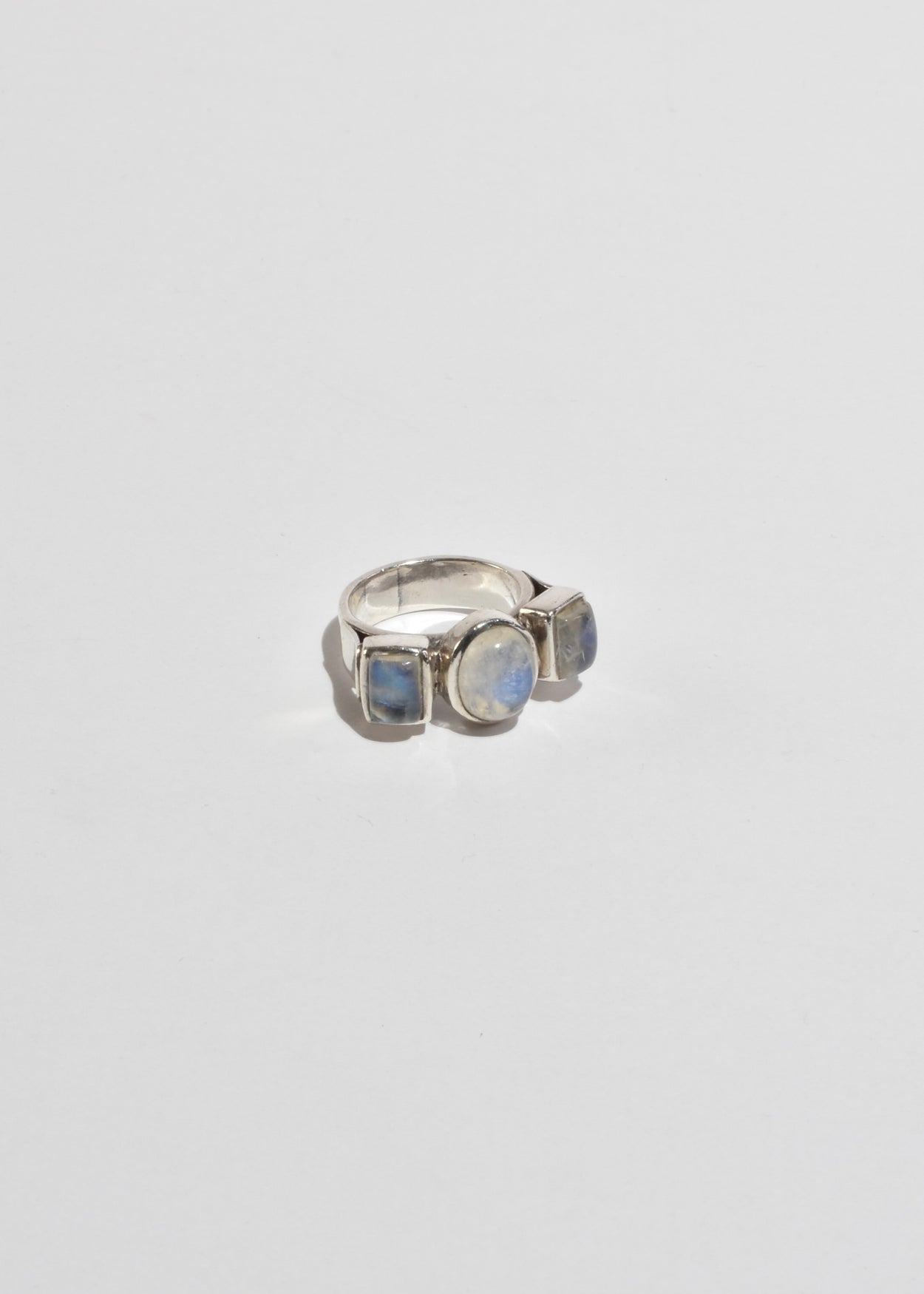 Geometric Moonstone Ring