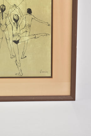 Dancers Lithograph, Framed