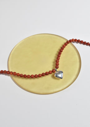 Coral Heart Necklace