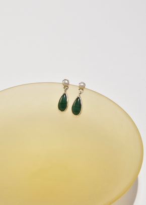 Malachite Pearl Earrings