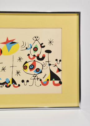 Joan Miró Abstract Silkscreen, Framed