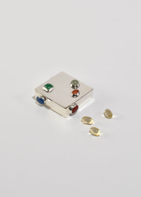 Sterling Gemstone Pillbox