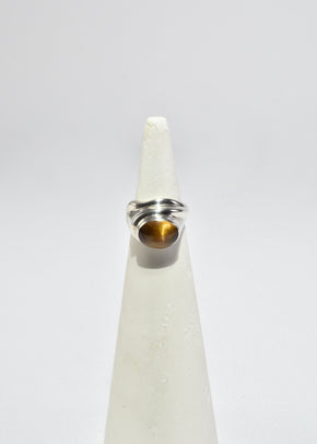 Silver Tiger's Eye Ring