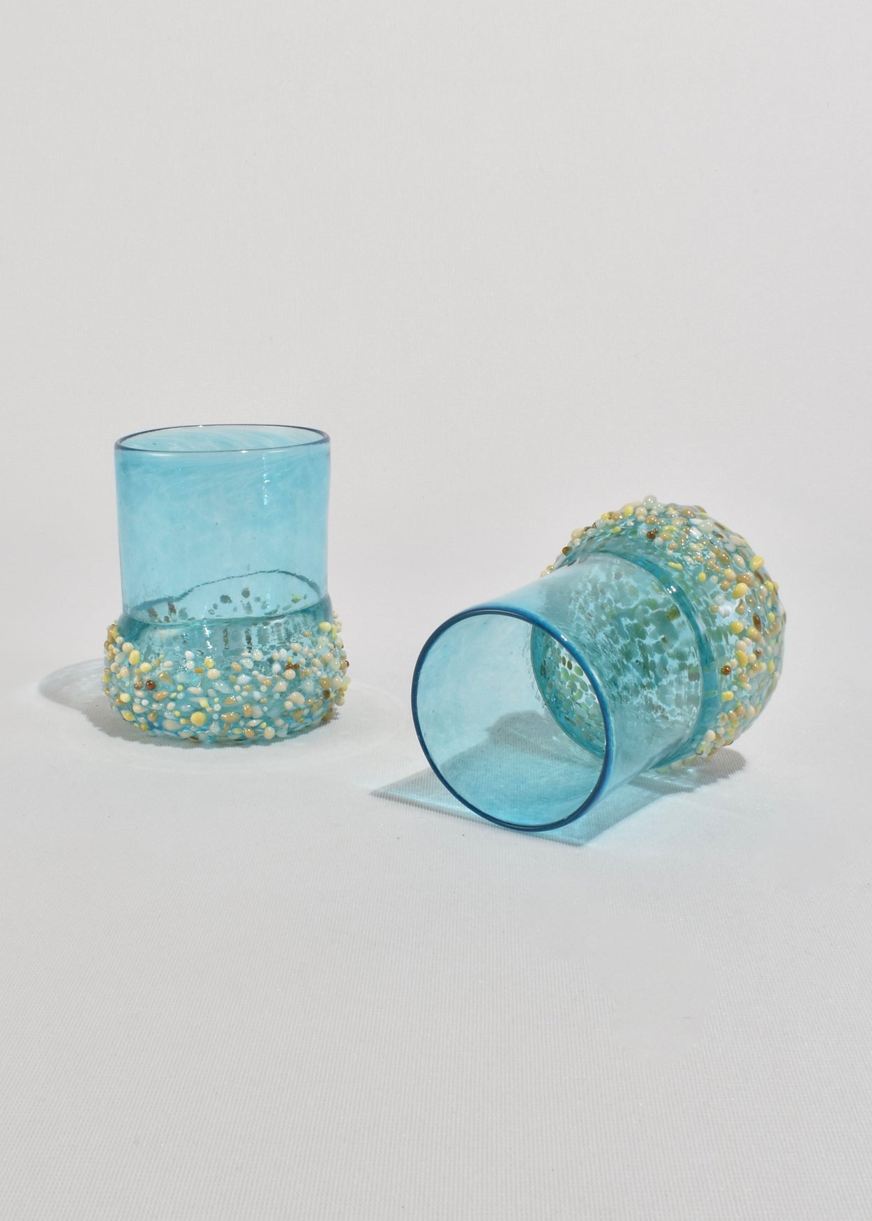 Textured Blown Glass Tumbler Set