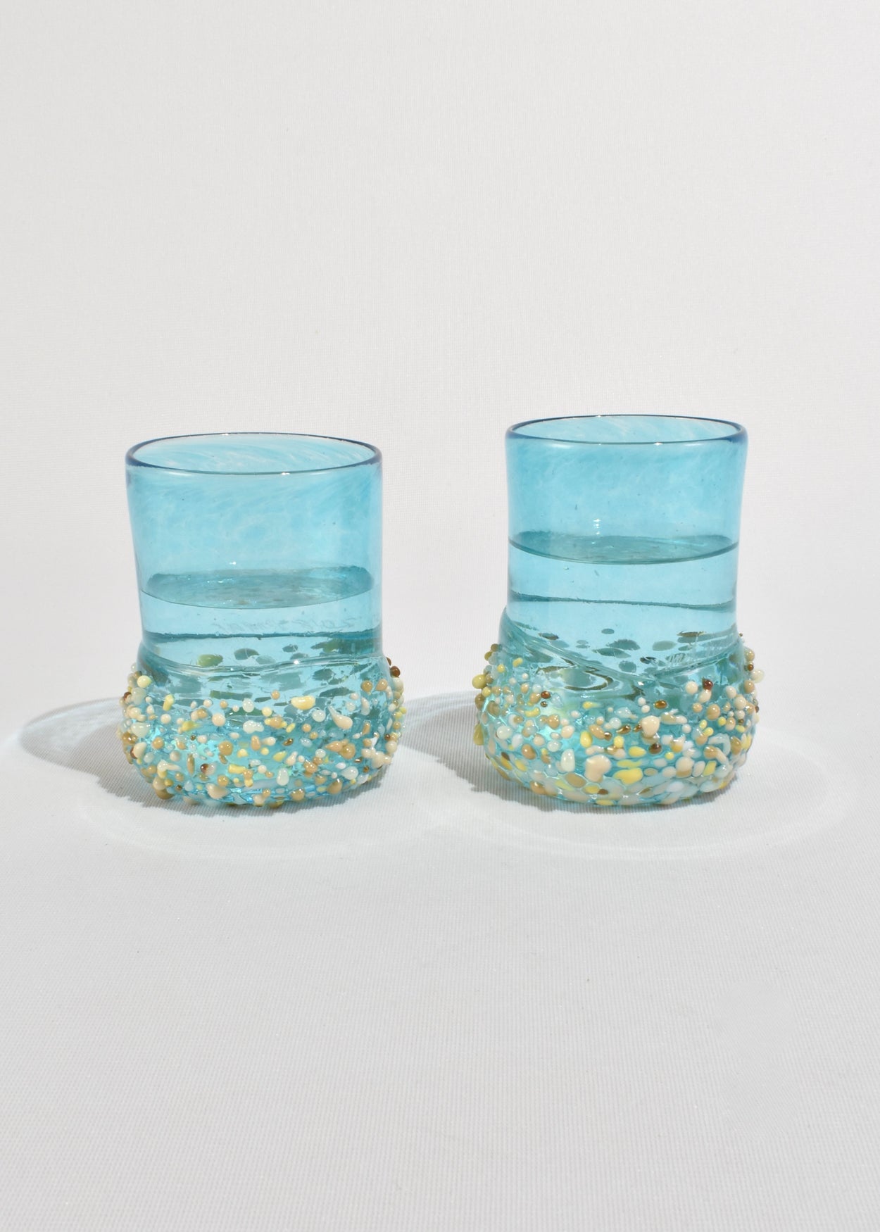 Textured Blown Glass Tumbler Set