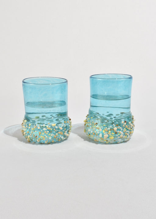 Textured Blown Glass Tumbler Set