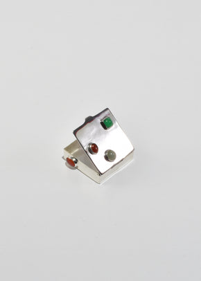 Sterling Gemstone Pillbox