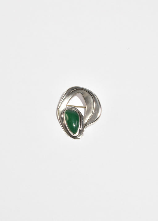 Organic Jade Brooch