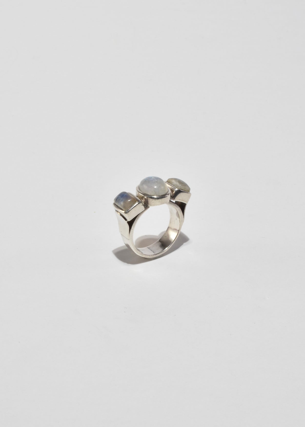 Geometric Moonstone Ring