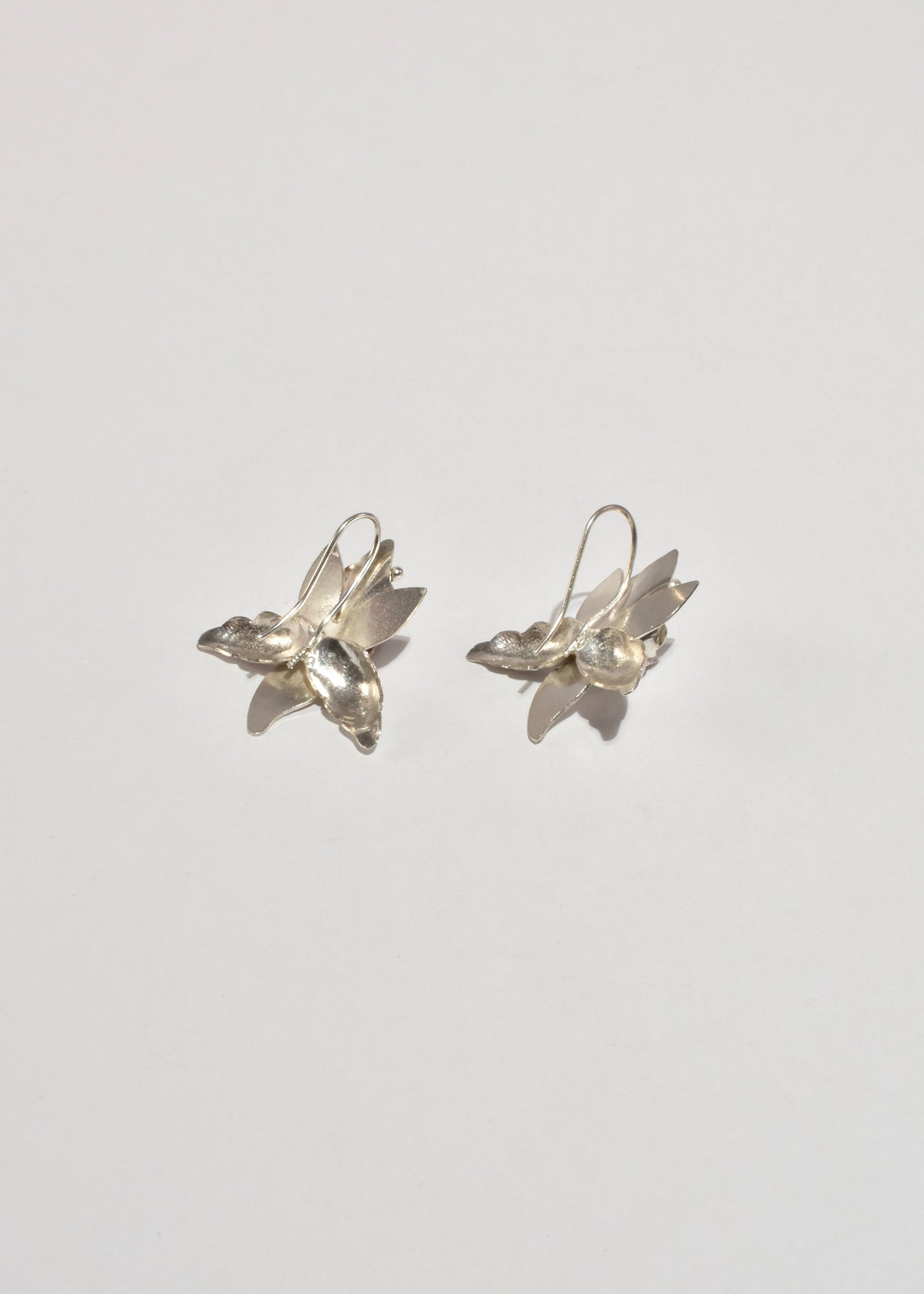 Silver Orchid Earrings