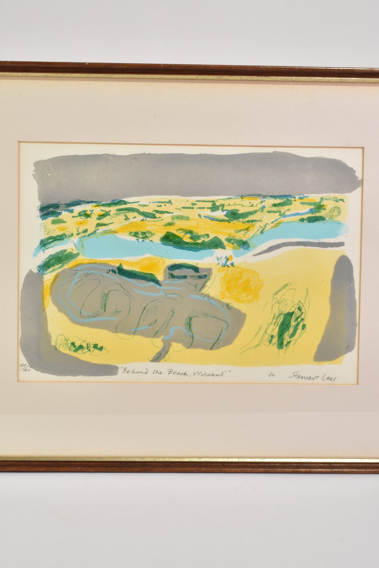 Abstract Landscape Lithograph, Framed