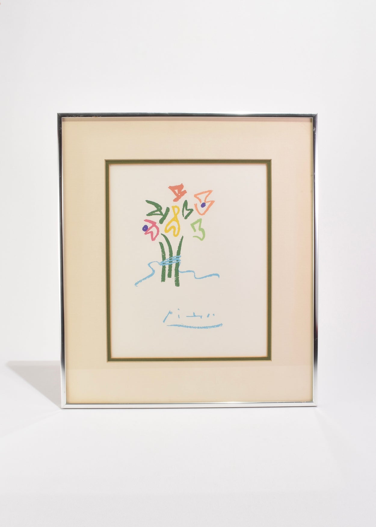 Picasso 'Fleurs' Serigraph, Framed