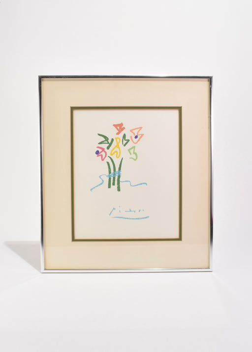 Picasso 'Fleurs' Serigraph, Framed