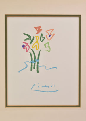 Picasso 'Fleurs' Serigraph, Framed