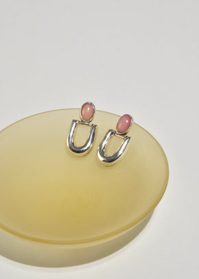 Silver Rose Quartz Earrings