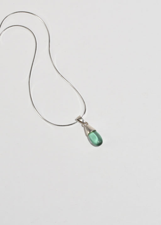 Teal Glass Pendant Necklace