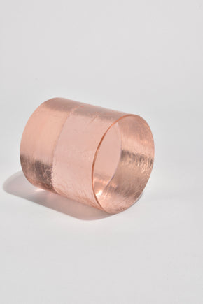 Pink Glass Cylinder Sculpture