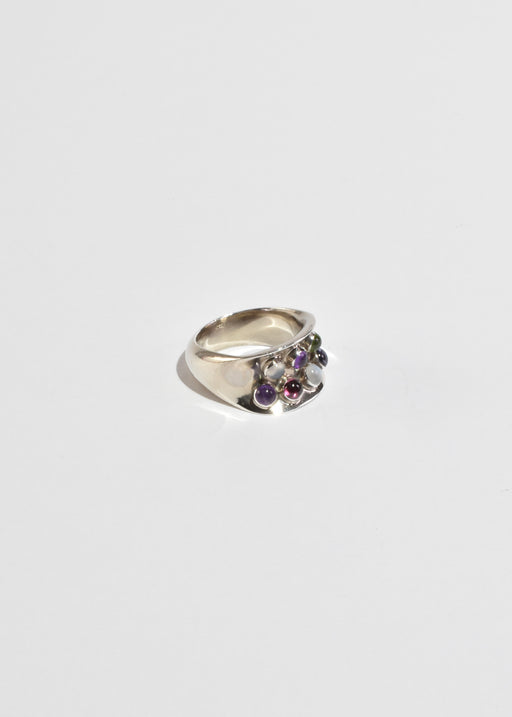 Concave Multi Stone Ring
