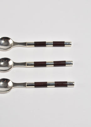 Rosewood and Silver Coffee Spoons