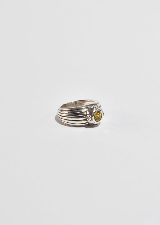 Ribbed Citrine Ring