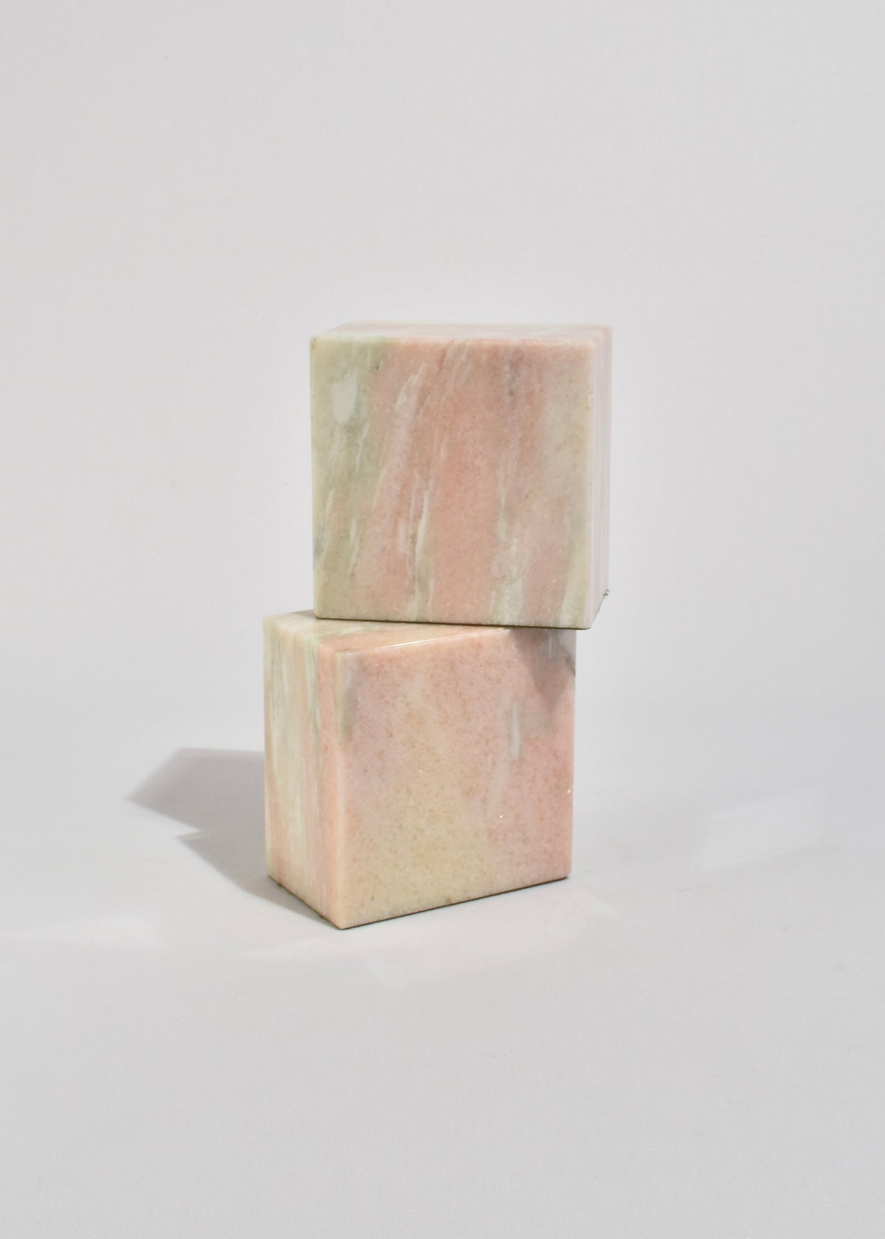 Pink Cube Marble Bookends