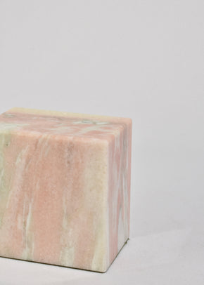 Pink Cube Marble Bookends