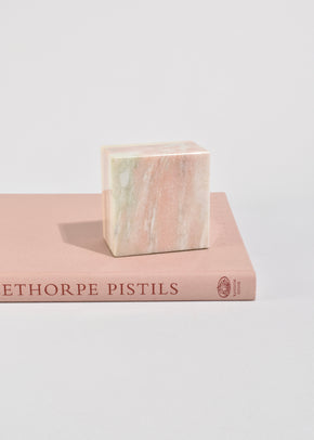 Pink Cube Marble Bookends