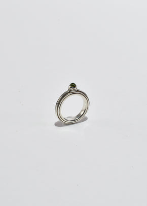 Ribbed Peridot Ring