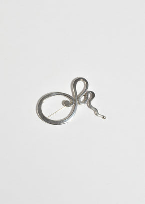 Abstract Silver Brooch