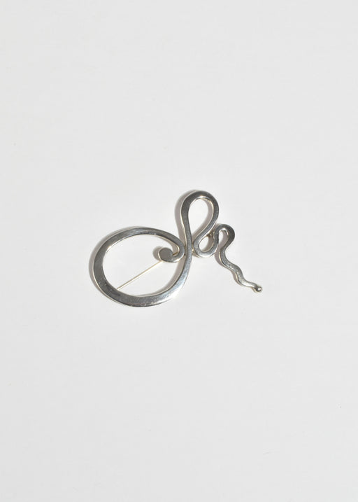 Abstract Silver Brooch