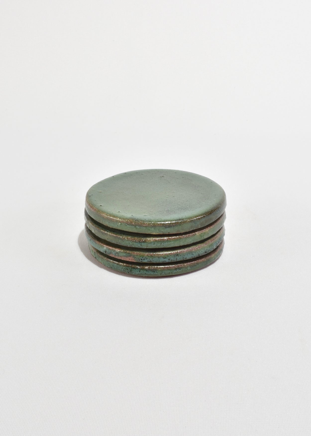 Dark Green Ceramic Coaster Set