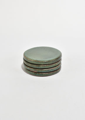 Dark Green Ceramic Coaster Set