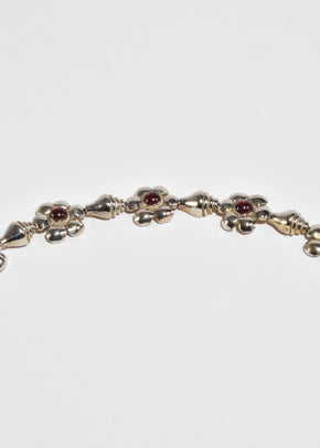 Garnet Flower Bracelet