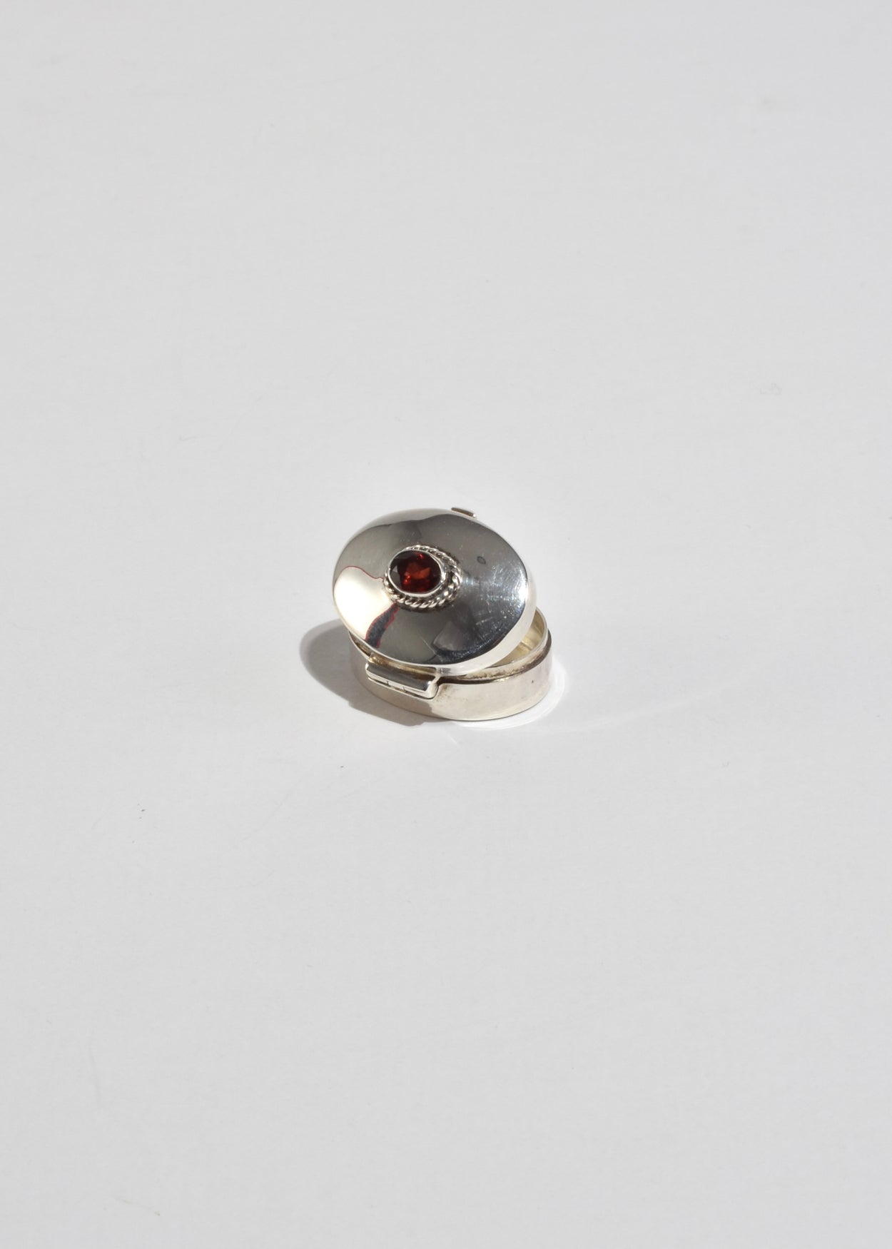 Garnet Sterling Pill Box