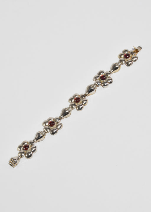 Garnet Flower Bracelet